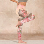 Buddha Stones Pink Sakura Antique Building Print Fitness Leggings Women's Yoga Pants - image 16