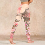 Buddha Stones Pink Sakura Antique Building Print Fitness Leggings Women's Yoga Pants - image 5