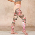 Buddha Stones Pink Sakura Antique Building Print Fitness Leggings Women's Yoga Pants - image 17