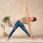 Buddha Stones Dark Blue Flowers In Bloom Print Sports Leggings Women's Yoga Pants - image 10