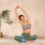 Buddha Stones Blue Flowers Butterflies Print Gym Leggings Women's Yoga Pants - image 14