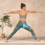 Buddha Stones Blue Flowers Butterflies Print Gym Leggings Women's Yoga Pants - image 11