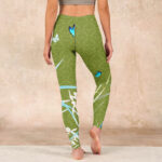 Buddha Stones Green Butterfly Orchid Flowers Print Gym Leggings Women's Yoga Pants - image 15