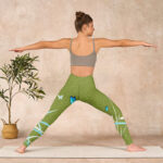 Buddha Stones Green Butterfly Orchid Flowers Print Gym Leggings Women's Yoga Pants - image 11
