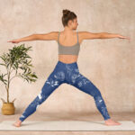 Buddha Stones Blue Rose Butterfly Print Sports Leggings Women's Yoga Pants - image 11