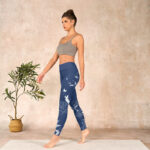 Buddha Stones Blue Rose Butterfly Print Sports Leggings Women's Yoga Pants - image 13