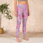 Buddha Stones Pink Flowers Print Gym Fitness Leggings Women's Yoga Pants - image 4