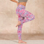 Buddha Stones Pink Flowers Print Gym Fitness Leggings Women's Yoga Pants - image 17