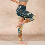 Buddha Stones Dark Slate Gray Double Koi Fish Sky Lantern Tower Exercise Leggings Women's Yoga Pants - image 16