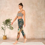 Buddha Stones Dark Slate Gray Double Koi Fish Sky Lantern Tower Exercise Leggings Women's Yoga Pants - image 13