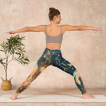Buddha Stones Dark Slate Gray Double Koi Fish Sky Lantern Tower Exercise Leggings Women's Yoga Pants - image 11