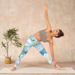 Buddha Stones Blue White Lotus Print Gym Leggings Women's Yoga Pants - image 10