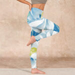 Buddha Stones Blue White Lotus Print Gym Leggings Women's Yoga Pants - image 17