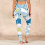 Buddha Stones Blue White Lotus Print Gym Leggings Women's Yoga Pants - image 15
