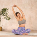 Buddha Stones Purple Pink Cashew Flower Print Gym Fitness Leggings Women's Yoga Pants - image 14