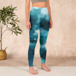 Buddha Stones Dark Green Cloud Gym Leggings Women's Yoga Pants - image 4