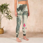 Buddha Stones Lotus Bamboo Leaves Print Gym Leggings Women's Yoga Pants - image 4