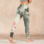 Buddha Stones Lotus Bamboo Leaves Print Gym Leggings Women's Yoga Pants - image 5