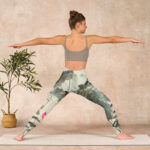 Buddha Stones Lotus Bamboo Leaves Print Gym Leggings Women's Yoga Pants - image 12