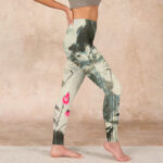 Buddha Stones Lotus Bamboo Leaves Print Gym Leggings Women's Yoga Pants - image 15