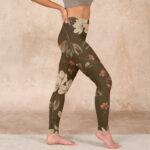 Buddha Stones Purple White Flowers Leaves Blossom Print Gym Fitness Leggings Women's Yoga Pants - image 34