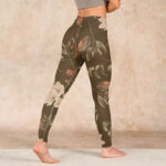 Buddha Stones Purple White Flowers Leaves Blossom Print Gym Fitness Leggings Women's Yoga Pants - image 22