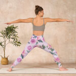 Buddha Stones Pink Chrysanthemum  Gym Leggings Women's Yoga Pants - image 12