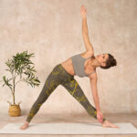 Buddha Stones Yellowish Brown Lotus Flower Lotus Leaf Print Gym Leggings Women's Yoga Pants - image 10