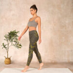 Buddha Stones Yellowish Brown Lotus Flower Lotus Leaf Print Gym Leggings Women's Yoga Pants - image 14