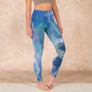 Buddha Stones Lotus Flowers Leaves Birds Gym Leggings Women's Yoga Pants - RoyalBlue - US18，UK/AU22，EU50 (4XL) - image 1