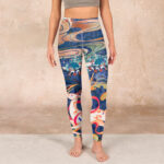 Buddha Stones Deer Auspicious Clouds Lotus Gym Leggings Women's Yoga Pants - image 2