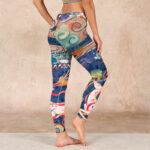 Buddha Stones Deer Auspicious Clouds Lotus Gym Leggings Women's Yoga Pants - image 3