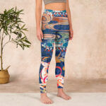 Buddha Stones Deer Auspicious Clouds Lotus Gym Leggings Women's Yoga Pants - image 4