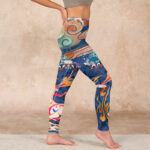 Buddha Stones Deer Auspicious Clouds Lotus Gym Leggings Women's Yoga Pants - image 17