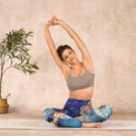 Buddha Stones Blue Dragon Auspicious Clouds Print Gym Leggings Women's Yoga Pants - image 14