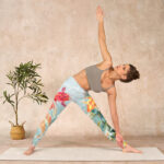 Buddha Stones Green Koi Fish White Lotus Water Ripples Print Gym Leggings Women's Yoga Pants - image 10