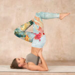 Buddha Stones Green Koi Fish White Lotus Water Ripples Print Gym Leggings Women's Yoga Pants - image 8