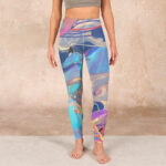 Buddha Stones Whales Swallows Waves Print Gym Leggings Women's Yoga Pants - image 2