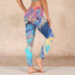 Buddha Stones Whales Swallows Waves Print Gym Leggings Women's Yoga Pants - image 3