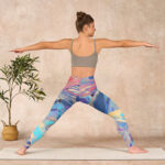 Buddha Stones Whales Swallows Waves Print Gym Leggings Women's Yoga Pants - image 12