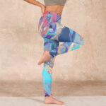 Buddha Stones Whales Swallows Waves Print Gym Leggings Women's Yoga Pants - image 15