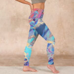 Buddha Stones Whales Swallows Waves Print Gym Leggings Women's Yoga Pants - image 14