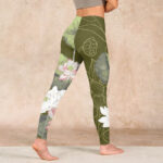 Buddha Stones Lotus Print Gym Leggings Women's Yoga Pants - image 5