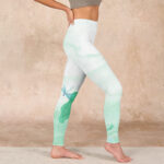 Buddha Stones Mint Green Lotus Leaf Dragonfly Print Exercise Leggings Women's Yoga Pants - image 17