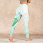 Buddha Stones Mint Green Lotus Leaf Dragonfly Print Exercise Leggings Women's Yoga Pants - image 5