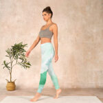 Buddha Stones Mint Green Lotus Leaf Dragonfly Print Exercise Leggings Women's Yoga Pants - image 13