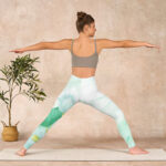 Buddha Stones Mint Green Lotus Leaf Dragonfly Print Exercise Leggings Women's Yoga Pants - image 11