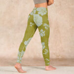 Buddha Stones Monochrome Flowers Print Gym Leggings Women's Yoga Pants - image 5