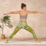 Buddha Stones Monochrome Flowers Print Gym Leggings Women's Yoga Pants - image 12
