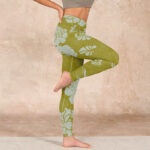 Buddha Stones Monochrome Flowers Print Gym Leggings Women's Yoga Pants - image 15